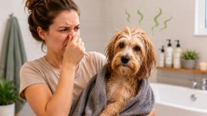 Smelly Dog Dog smells after bath